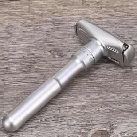 Manual shaver old style adjustable sharpness for men (Option: Silver no base)