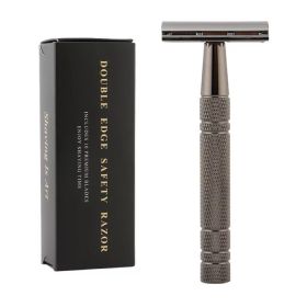 Old-Fashioned Manual Double-Sided Shaving Razor (Option: Black packaging)