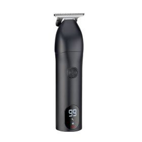 LCD Display Oil Head Carving Trimming Electric Clipper (Option: Black-USB)